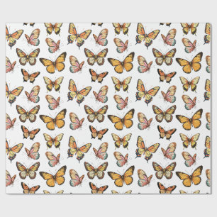 Butterfly Seamless Pattern. Monarch Butterfly  Wrapping Paper