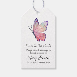 Butterfly Seed Packet Memorial Funeral Gift Tags
