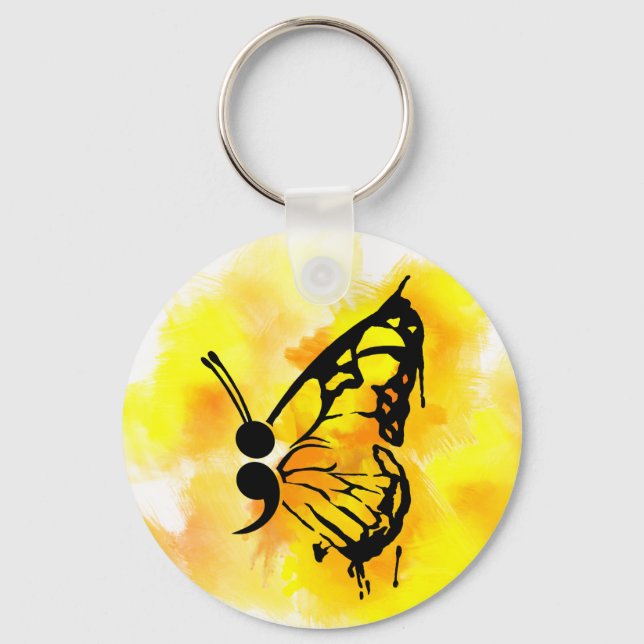 Butterfly semicolon keychain (Front)