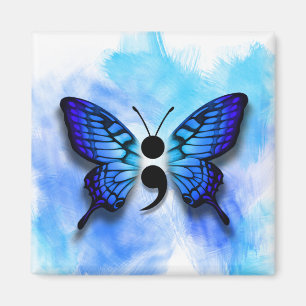 Butterfly semicolon magnet