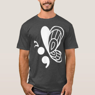 Butterfly Semicolon Mental Health Awareness 625  T-Shirt