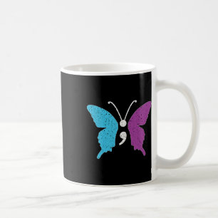 Butterfly Semicolon Purple And Teal Suicide Preven Coffee Mug
