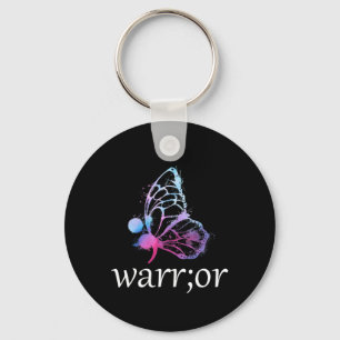 Butterfly Semicolon Warrior Suicide Prevention Awa Keychain