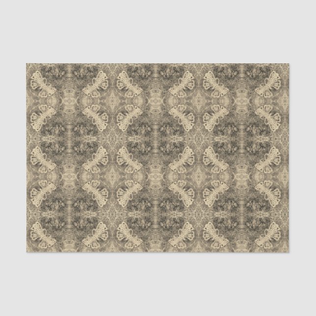 Butterfly Sepia Elegant Vintage Antique Style Tissue Paper (Front)