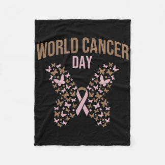 Butterfly-shape Cancer Awareness Month World Cance Fleece Blanket