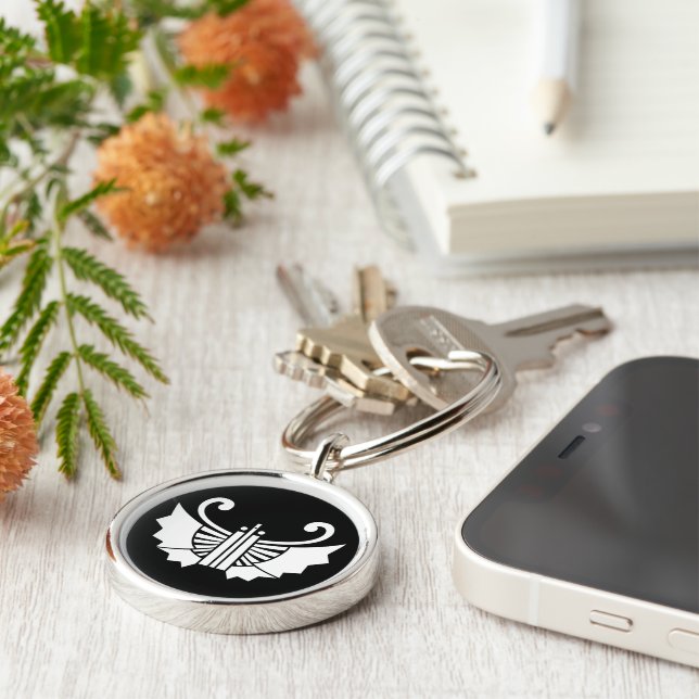 Butterfly-shaped fans (Kocho) Keychain (Side)