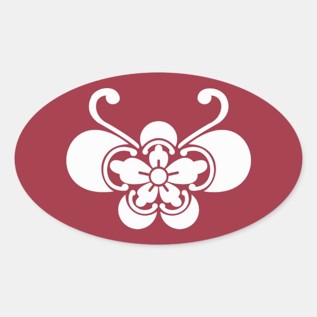 Butterfly-shaped goka oval sticker (Front)