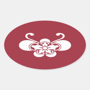 Butterfly-shaped goka oval sticker