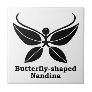 Butterfly-shaped nandina tile