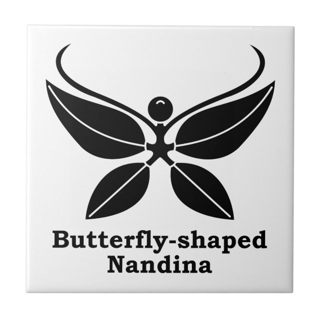 Butterfly-shaped nandina tile (Front)