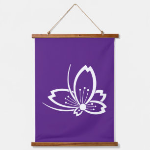 Butterfly-shaped shadowed Cherry blossom Hanging Tapestry