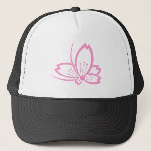 Butterfly-shaped shadowed Cherry blossom Trucker Hat