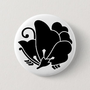 Butterfly-shaped wood sorrel 2 inch round button