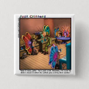 Butterfly Showdown 2 Inch Square Button