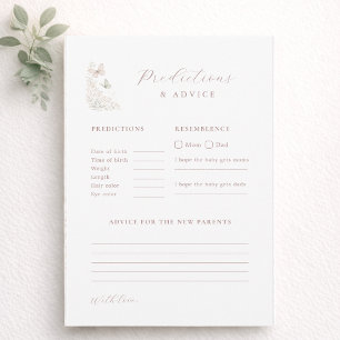 Butterfly Shower Games Predictions & Advice Card