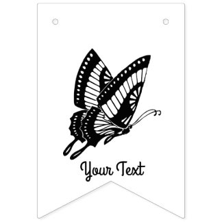 Butterfly Silhouette Bunting Flags