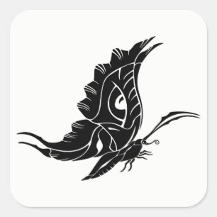 Butterfly Silhouette Square Sticker