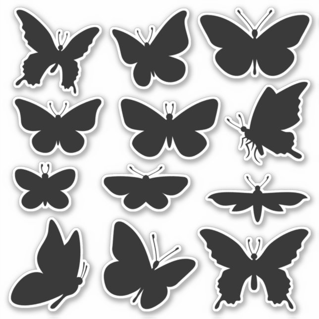 Butterfly Silhouettes Sticker Set (Front)
