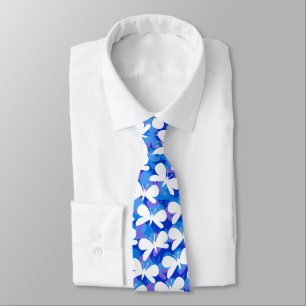 Butterfly Silhouettes - White Shadowed v3 Tie