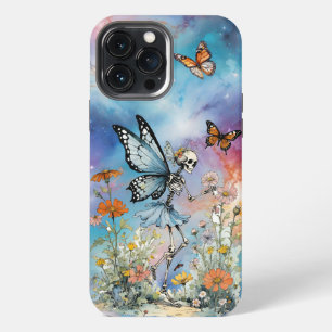 Butterfly Skeleton Fairy Pastel Marble Galaxy iPhone 13 Pro Max Case
