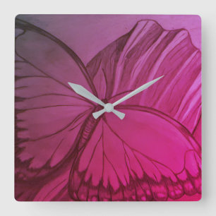 Butterfly sketch Acrylic Wall Clock Square