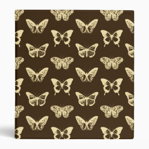 Butterfly sketch, beige on chocolate brown binder