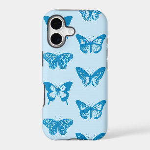 Butterfly sketch, cerulean and sky blue