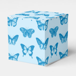 Butterfly sketch, cerulean and sky blue favor box