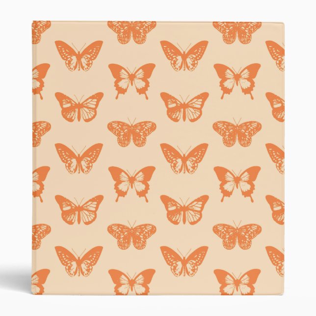 Butterfly sketch, coral orange binder (Front)