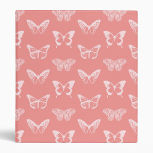 Butterfly sketch, coral pink binder