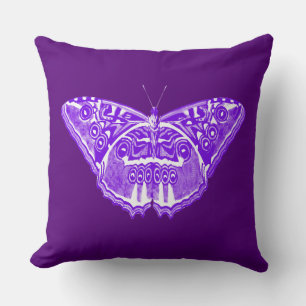 Butterfly Sketch, Lavender and Purple Throw Pillow