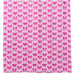Butterfly sketch, light pink and fuchsia
