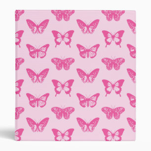 Butterfly sketch, light pink and fuchsia binder