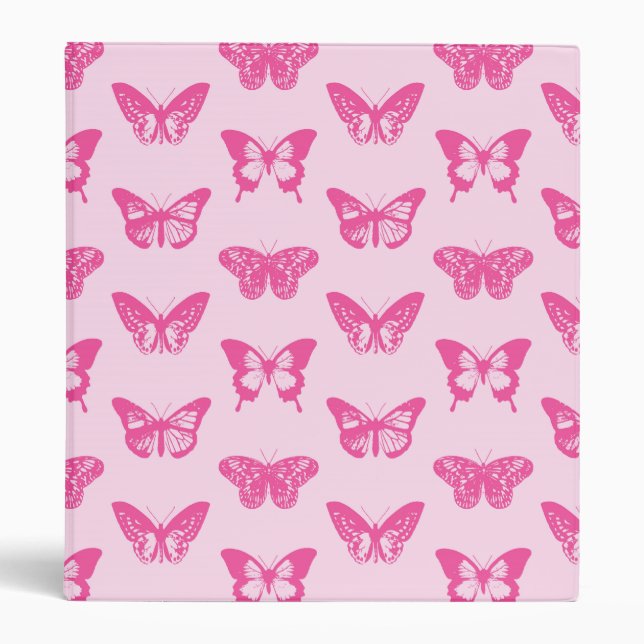 Butterfly sketch, light pink and fuchsia binder (Front)