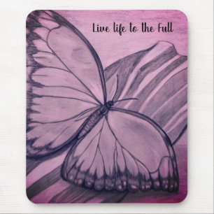 Butterfly sketch mouse pad