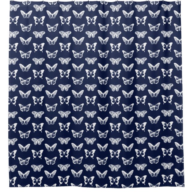 Butterfly sketch, navy blue and white (Front)