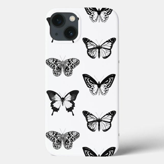 Butterfly sketch, white and black Case-Mate iPhone case (Back)