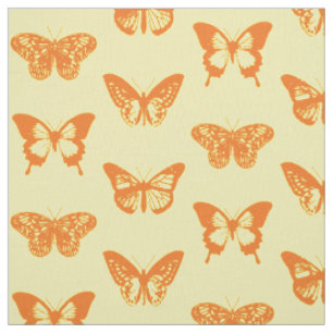 Butterfly sketch, yellow and orange fabric
