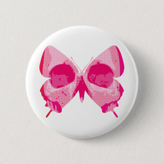 Butterfly Skull 2 Inch Round Button