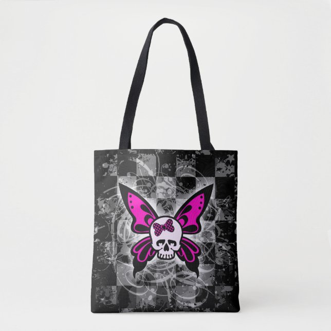 Butterfly Skull Tote Bag (Front)