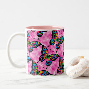 Butterfly Sky Office Home Personalize Destiny'S Two-Tone Coffee Mug