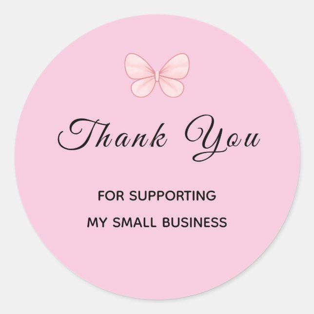 Butterfly Small Business Thank You Sticker (Front)