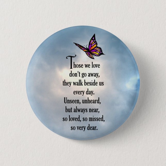 Butterfly "So Loved" Poem 2 Inch Round Button (Front)