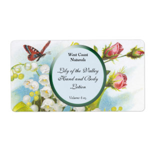 Butterfly Soap and Bath Products Label - rectangle