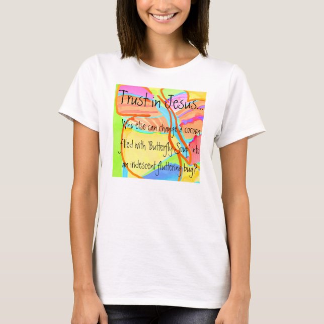 'Butterfly Soup' Ladies' Baby Doll T-Shirt (Front)