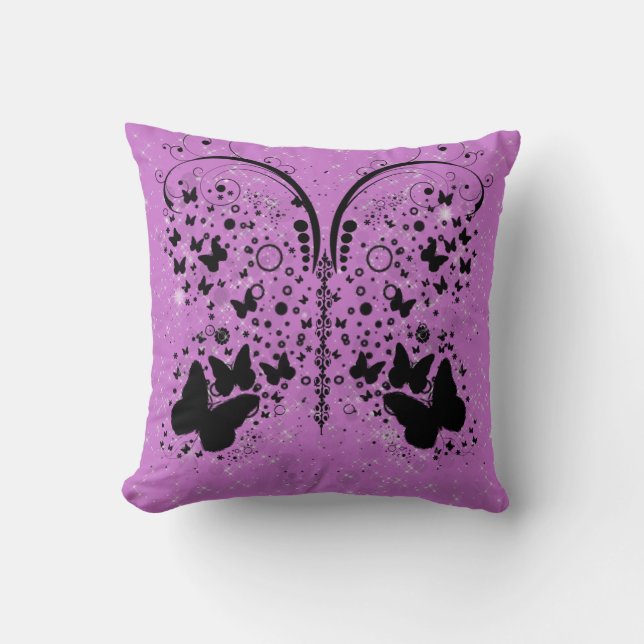 Butterfly Sparkles PURPLE Pillow (Front)