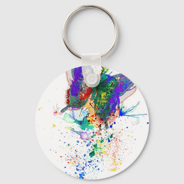 Butterfly splatter keychain (Front)