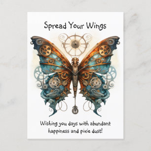Butterfly Spread your wings good luck Postcard