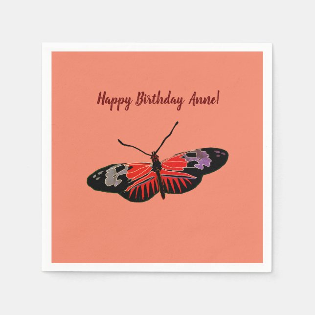 Butterfly Spring Art Napkin (Front)