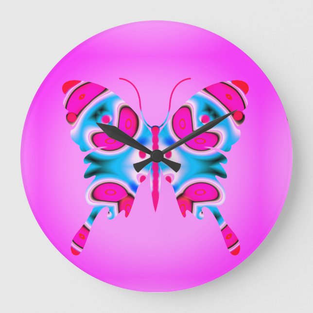 Butterfly, spring messenger. large clock (Front)